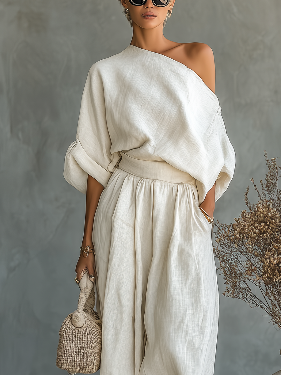 Lisa | Cold Shoulder Top and Tapered Pants Set