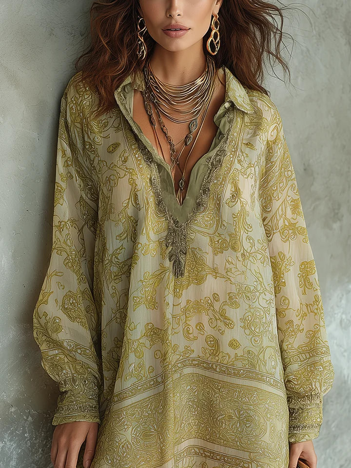 Bohemian Print Flowy Mini Dress