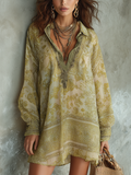 Bohemian Print Flowy Mini Dress