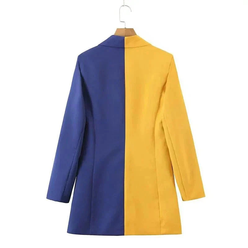 The Francesca Color Splice Long Sleeve Blazer - Luxe Atire