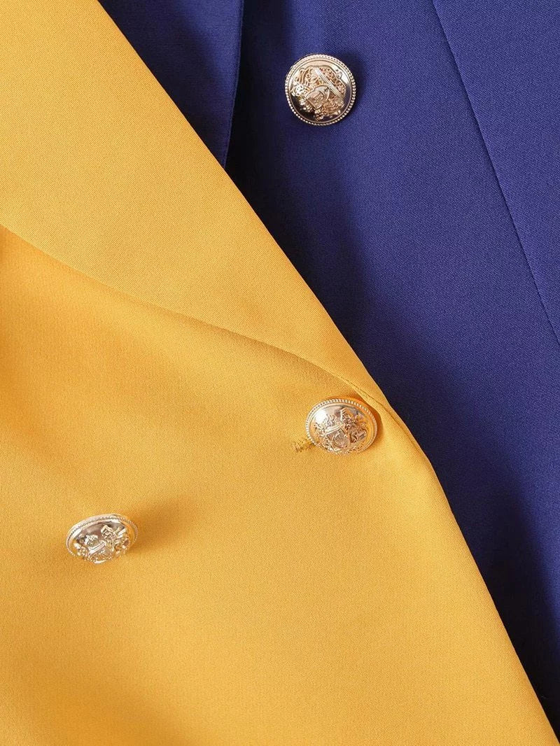 The Francesca Color Splice Long Sleeve Blazer - Luxe Atire