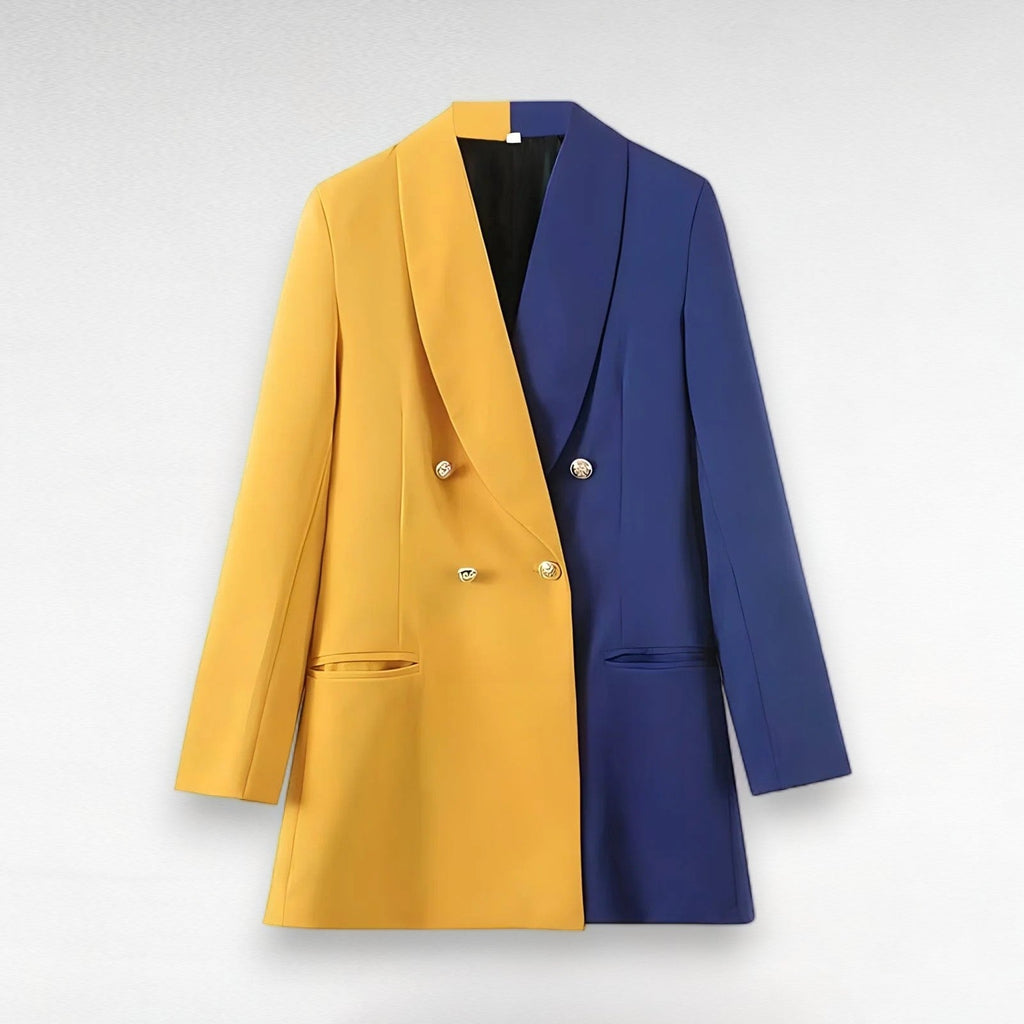 The Francesca Color Splice Long Sleeve Blazer - Luxe Atire