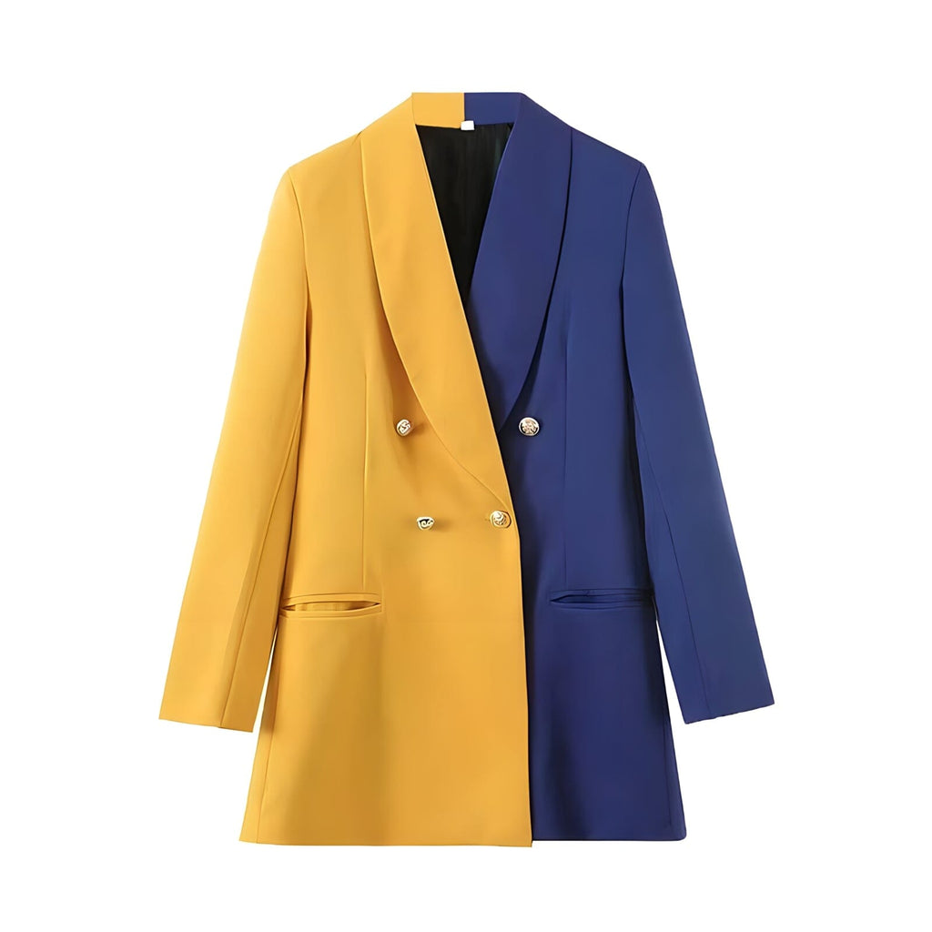 The Francesca Color Splice Long Sleeve Blazer - Luxe Atire