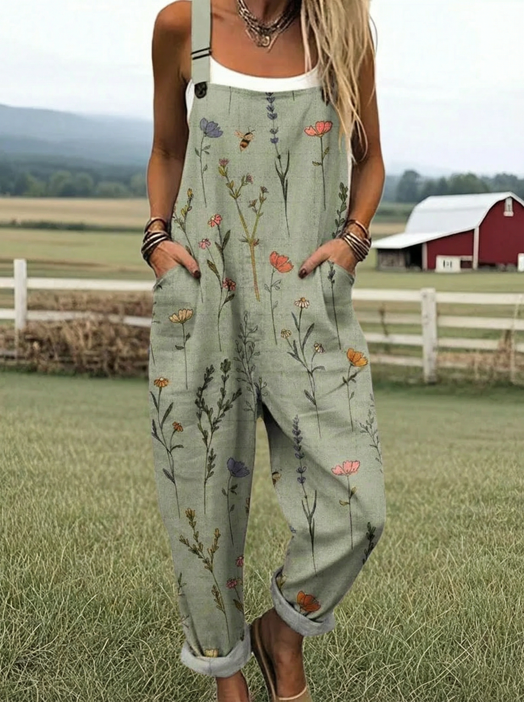 LS™ | Comfortable Garden Overalls with Print
