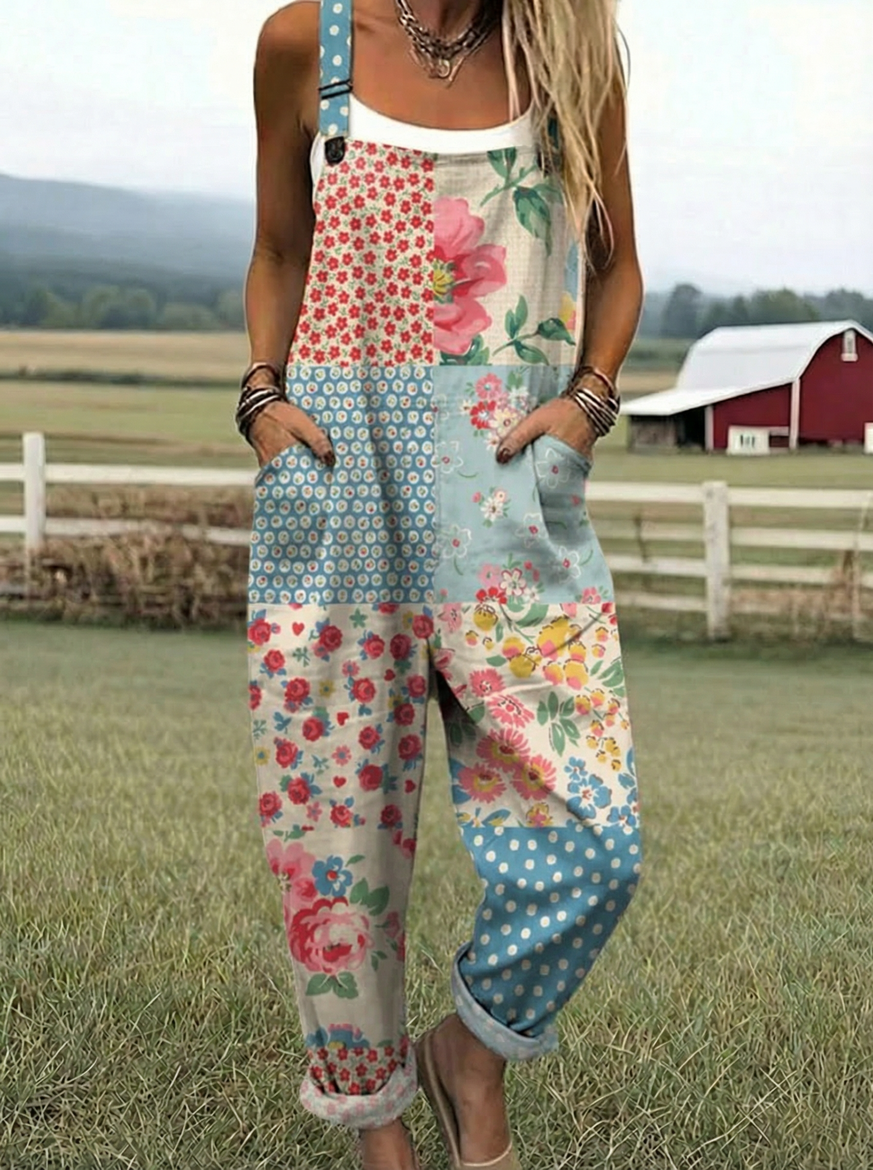 Emily | Blossom Patchwork Jumpsuit