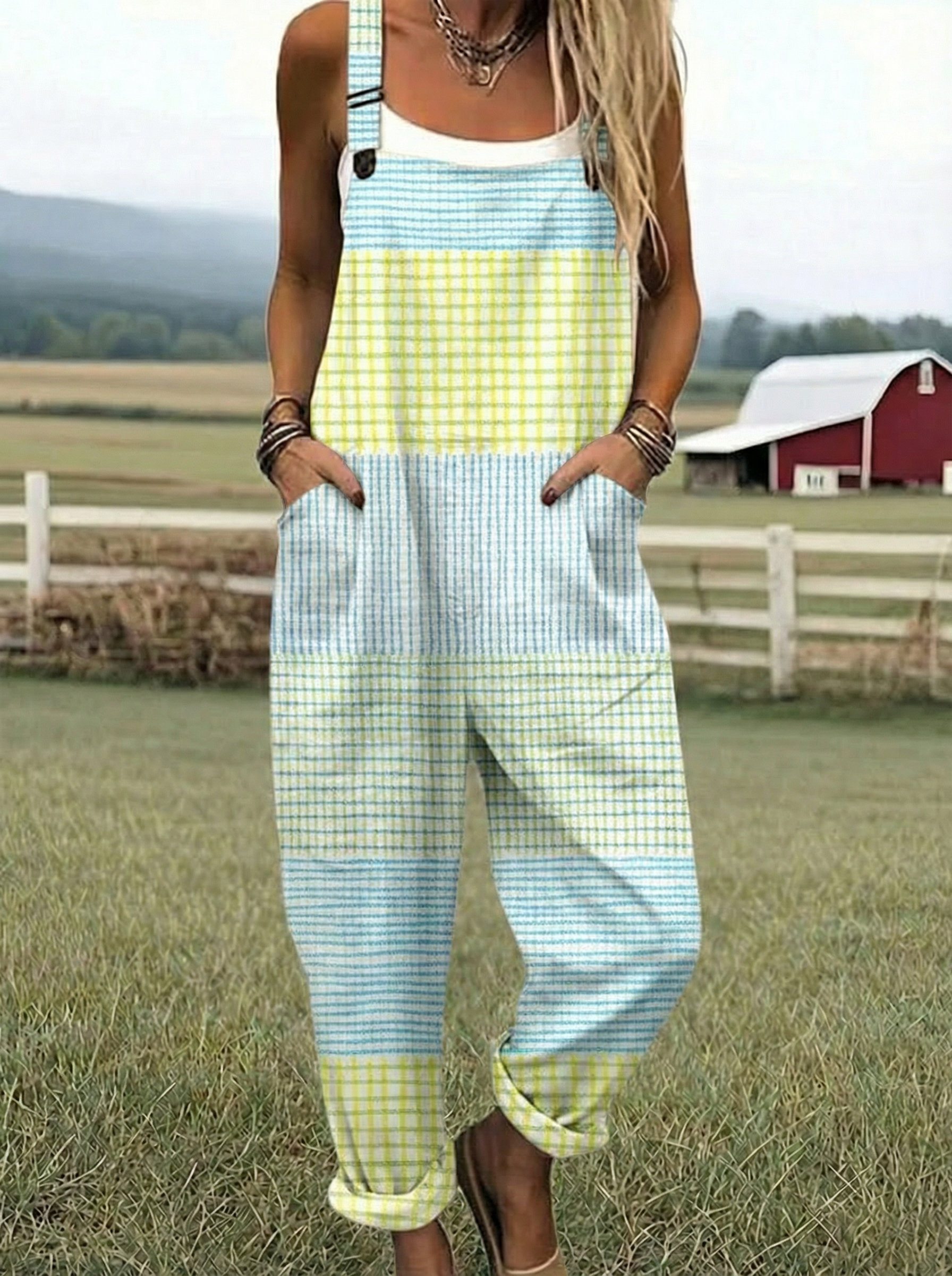 Peyton | Pastel Plaid Overalls