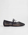 Lace Ballerina Flat - Black