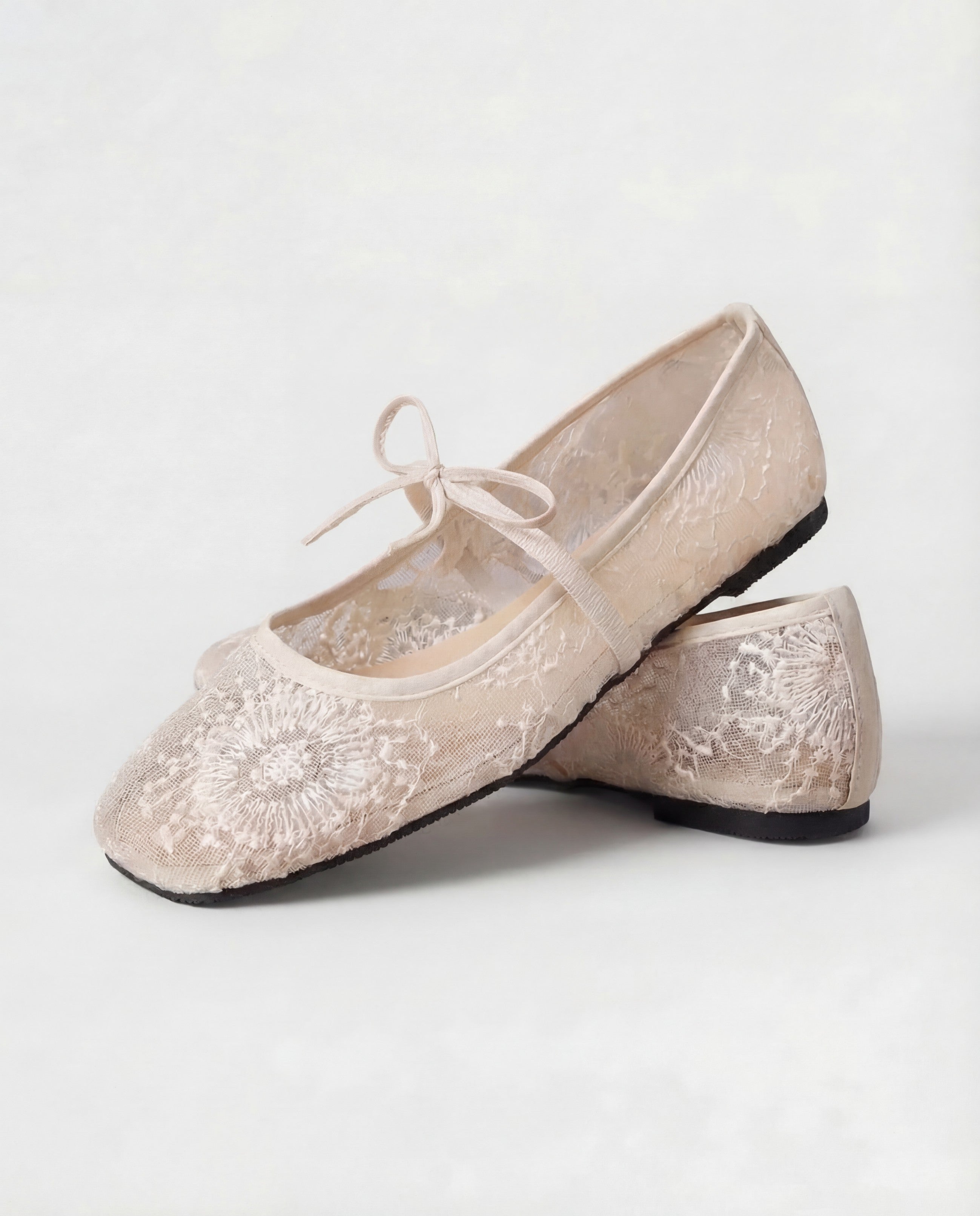 Lace Ballerina Flat - White