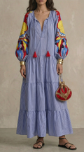 Casual loose long dress with long sleeves