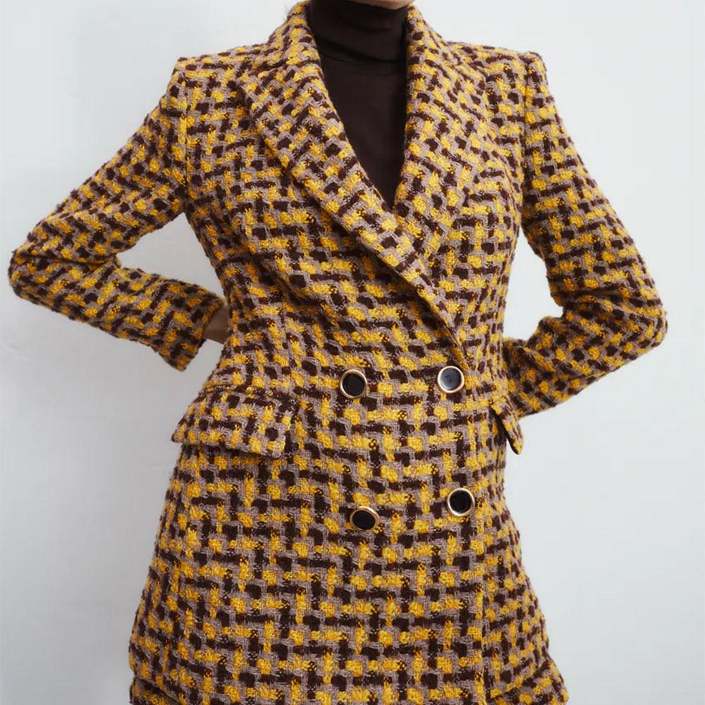 The Logan Houndstooth Long Sleeve Blazer - Luxe Atire