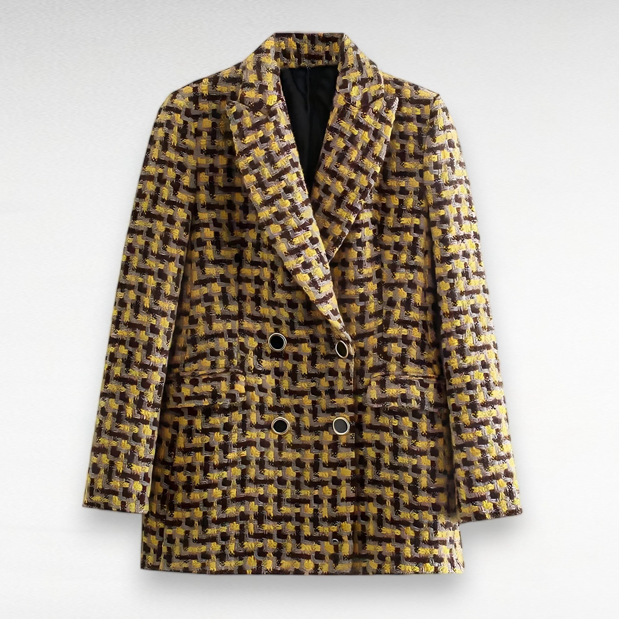 The Logan Houndstooth Long Sleeve Blazer - Luxe Atire