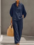 Maribel | Batwing Sleeve Top and Wide Leg Pants Set