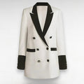 Madame Women's Double - Breasted Blazer - Button, Elegant - Luxe Atire