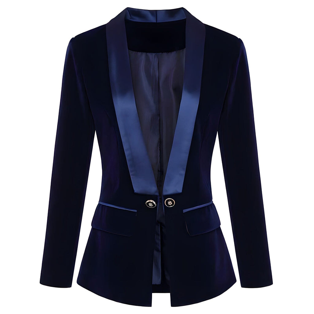 Camille Velvet Blazer - Slim Fit, Single Button - Luxe Atire