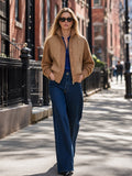 Faux‑Layer Knit‑Sleeve Jacket Outerwear