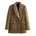 The Logan Houndstooth Long Sleeve Blazer - Luxe Atire