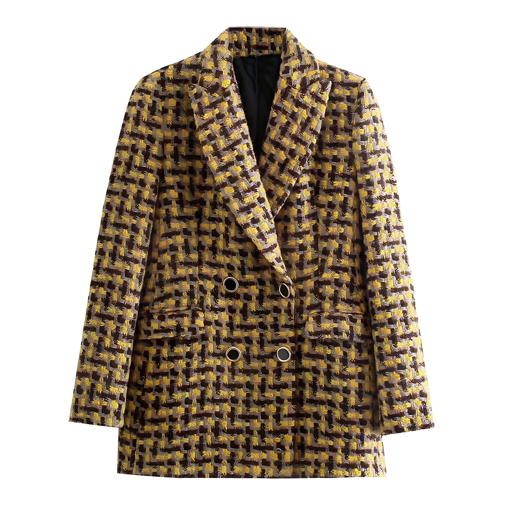The Logan Houndstooth Long Sleeve Blazer - Luxe Atire