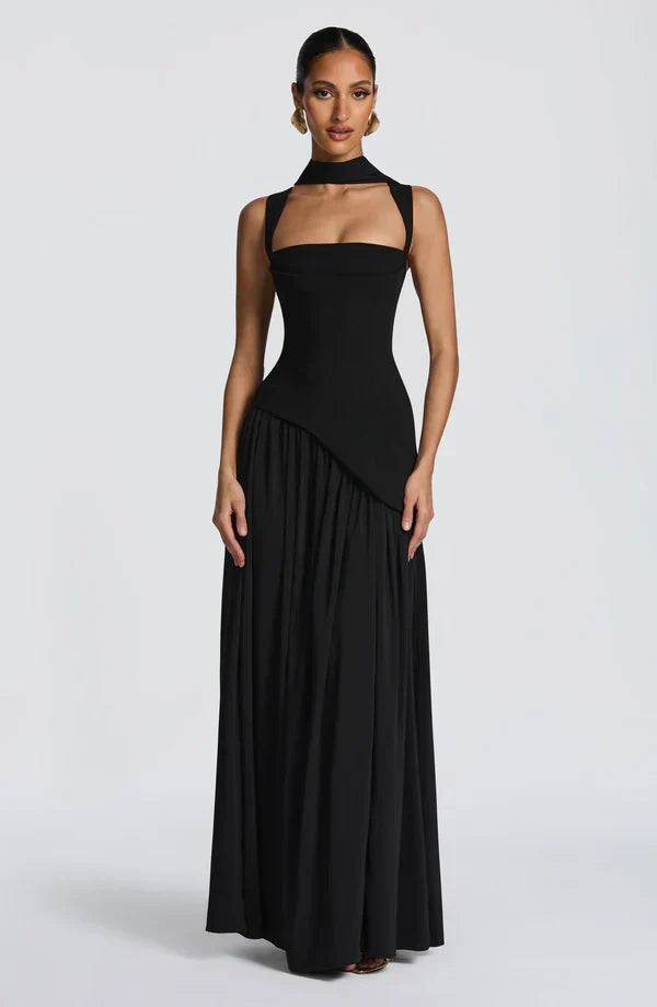 ZAFIRA | Long Lacquered-Effect Dress