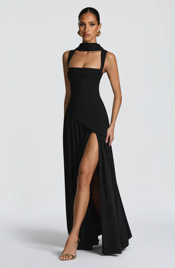 ZAFIRA | Long Lacquered-Effect Dress