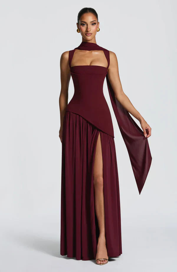 ZAFIRA | Long Lacquered-Effect Dress