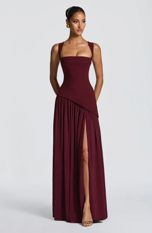 ZAFIRA | Long Lacquered-Effect Dress