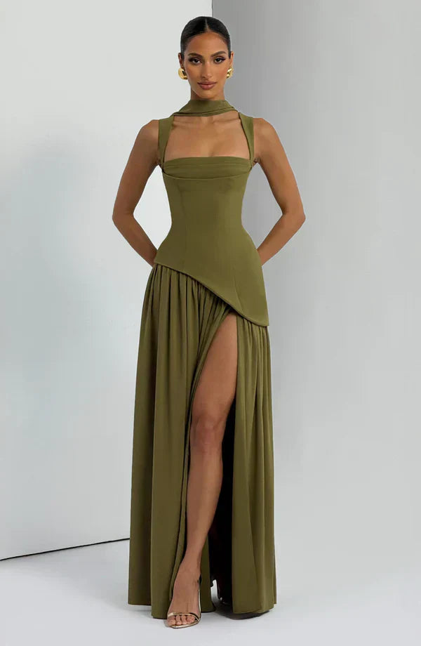 ZAFIRA | Long Lacquered-Effect Dress