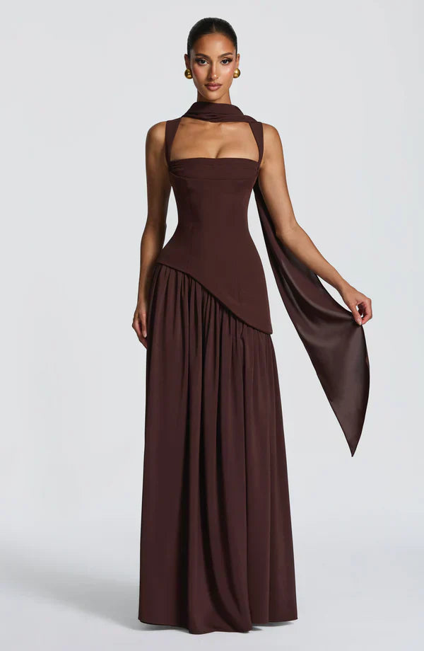 ZAFIRA | Long Lacquered-Effect Dress