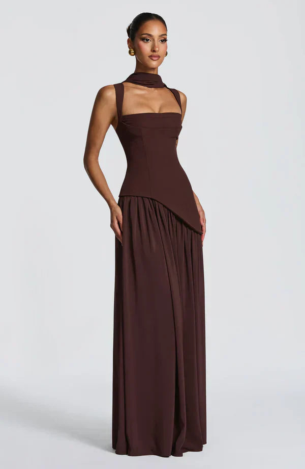 ZAFIRA | Long Lacquered-Effect Dress