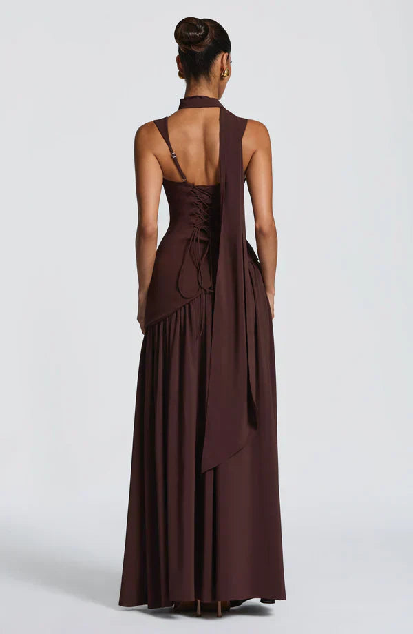 ZAFIRA | Long Lacquered-Effect Dress