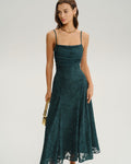 Green Jacquard Maxi Dress A-Line