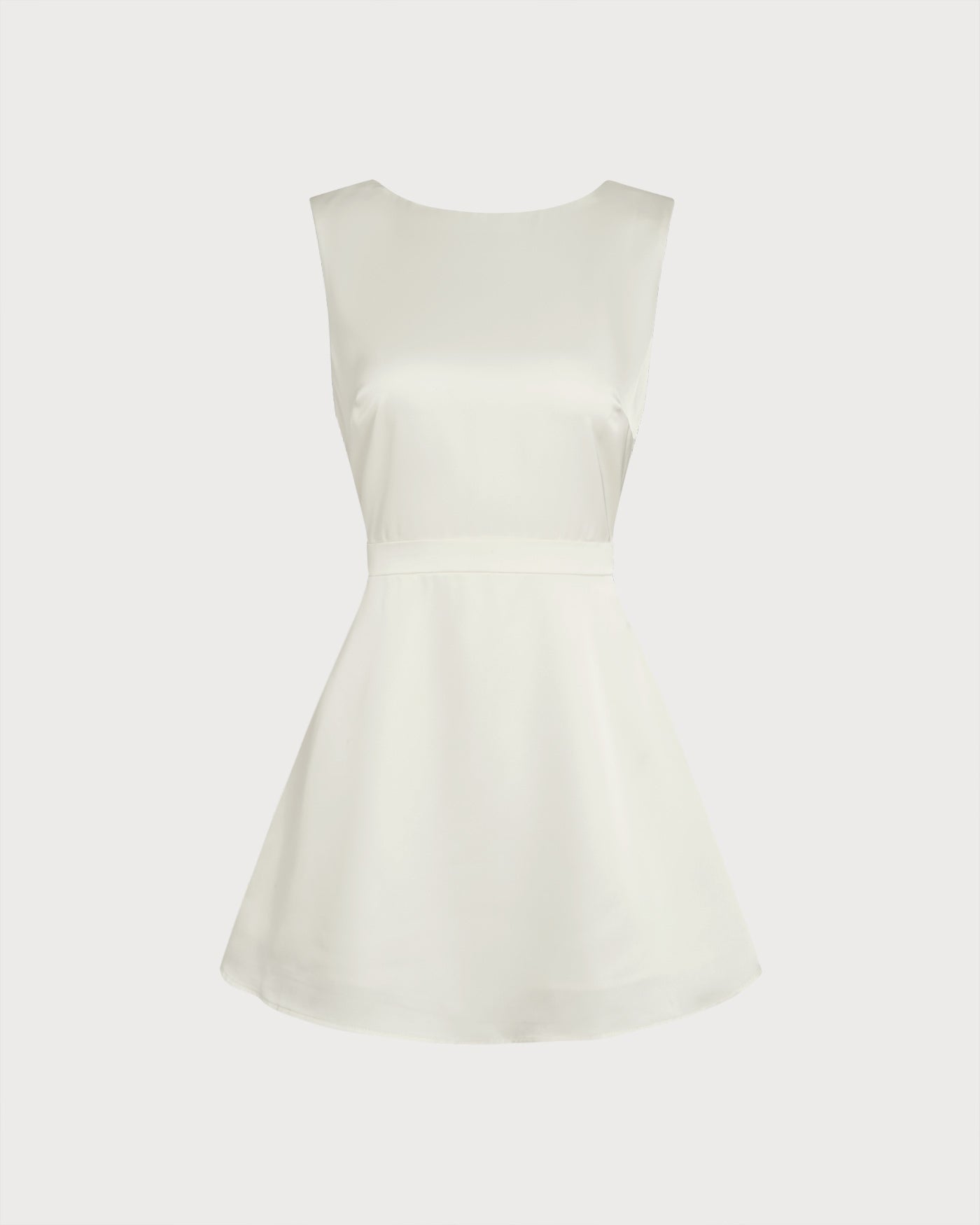 Apricot Mini Dress with Boat Neck and Pearls